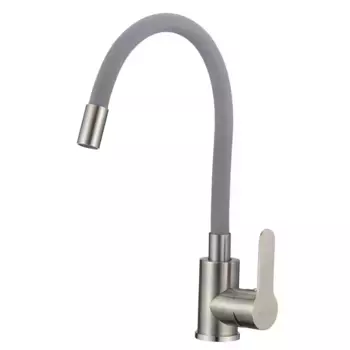 Смеситель для кухни с гибким изливом D-Lin H155316-2, сатин/серый