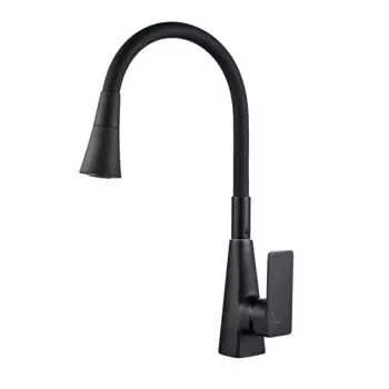 Смеситель для кухни с гибким изливом Shevanik S543H-3, черный