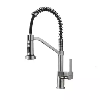 Смеситель для кухни с гибким изливом Shevanik S963L, сатин