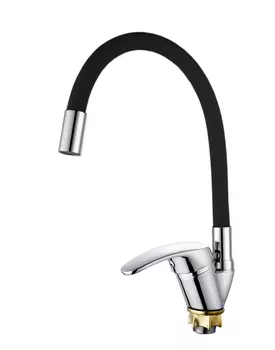 Смеситель для кухни Viko с гибким изливом V-3244 хром, черный