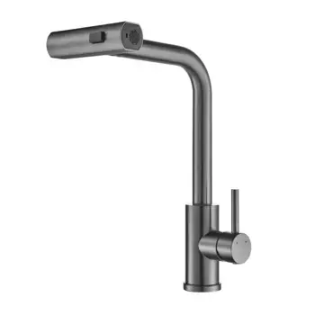 Смеситель для кухни с мультифункциональным изливом Shevanik S263T, оружейная сталь