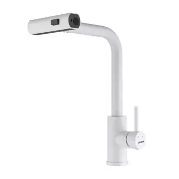Смеситель для кухни с мультифункциональным изливом Shevanik S263C, белый