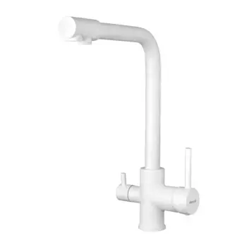 Смеситель для кухни с подключением фильтра Shevanik S328C, белый