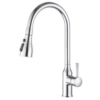 Смеситель для кухни с выдвижным изливом Shevanik S163, хром