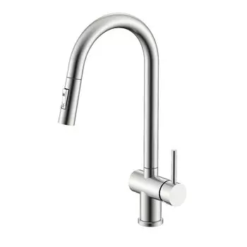 Смеситель для кухни с выдвижным изливом Splenka S204.49.05, сатин