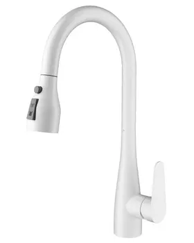 Смеситель для кухни Wonzon & Woghand WW-121E201B-MW матовый белый