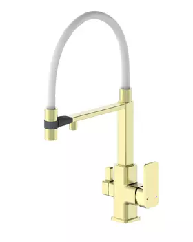 Смеситель для кухни Wonzon & Woghand WW-88458012-BGMW) с гибким изливом, брашированное золото