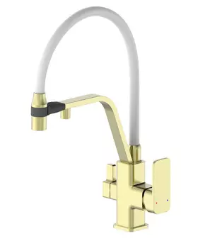 Смеситель для кухни Wonzon & Woghand WW-88458013-BG(MW) с гибким изливом, брашированное золото