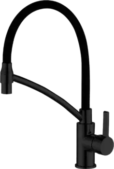 Смеситель для кухонной мойки Haiba HB73644-7 с гибким изливом черный