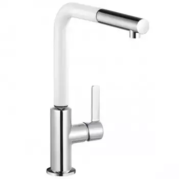 Смеситель для кухонной мойки Kludi L-ine белый хром