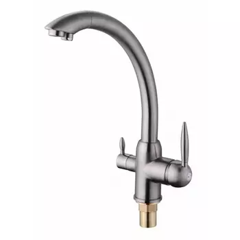 Смеситель для кухни Viko V-5254 с подключением фильтра серебро