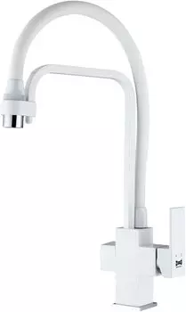 Смеситель для кухни Zorg Sanitary ZR 341-8 YF White с гибким изливом и подключением фильтра белый