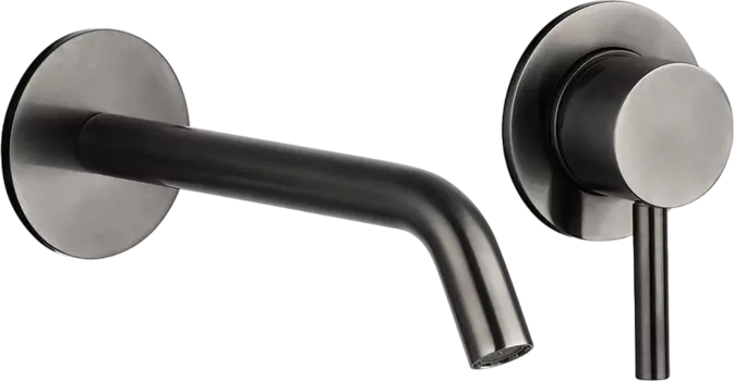 Смеситель для раковины AQUAme Siena AQM6215GM С ВНУТРЕННЕЙ ЧАСТЬЮ, оружейная сталь