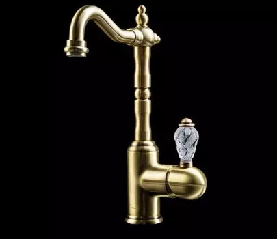 Смеситель для раковины Boheme Crystal бронзовый глянцевый