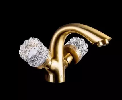 Смеситель для раковины Boheme crystal бронзовый глянцевый, с хрустальными вставками