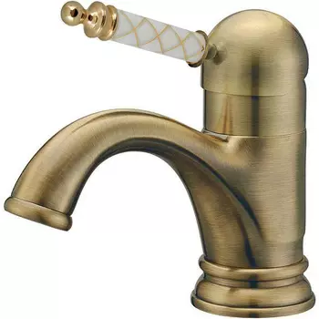 Смеситель для раковины Boheme Medici бронза матовая с белым