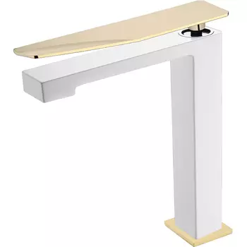 Смеситель для раковины Boheme Q белый с золотом