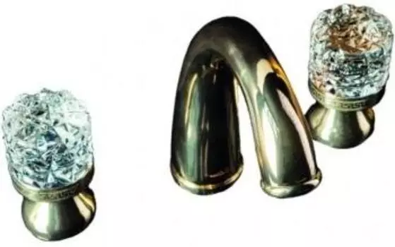 Смеситель для раковины Boheme Royal Cristal золото