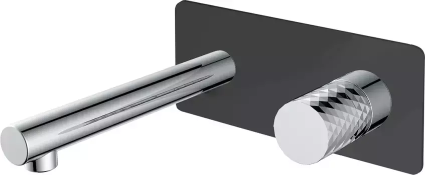 Смеситель для раковины Boheme Stick 125-BCR С ВНУТРЕННЕЙ ЧАСТЬЮ, black, diamond chrome