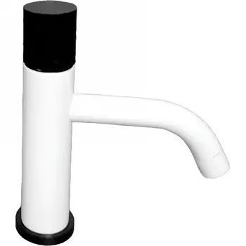 Смеситель для раковины низкий Boheme Stick c ручкой Diamond, белый матовый, черный