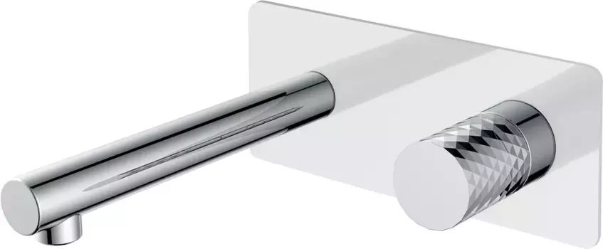 Смеситель для раковины Boheme Stick 125-WCR С ВНУТРЕННЕЙ ЧАСТЬЮ, white, diamond chrome