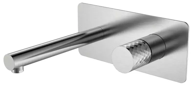 Смеситель для раковины Boheme Stick c ручкой Diamond, сталь матовая