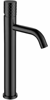 Смеситель для раковины высокий Boheme Stick c ручкой Diamond, черный матовый