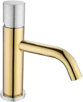 Смеситель для раковины низкий Boheme Stick c ручкой Touch, золото глянцевое, хром