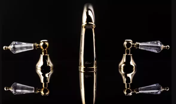 Смеситель для раковины Boheme Tradizionale бронза с прозрачными кристаллами Swarovski