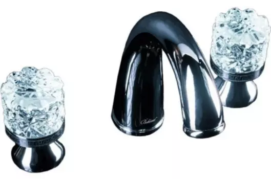 Смеситель для раковины Boheme Tradizionale хром глянцевый с белой ручкой