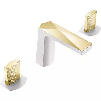 Смеситель для раковины Boheme Venturo 150-WG-TOUCH белый, золото