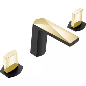 Смеситель для раковины Boheme Venturo 150-BG-ICE черный, золото