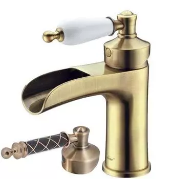 Смеситель для раковины Boheme Vogue бронза с черным