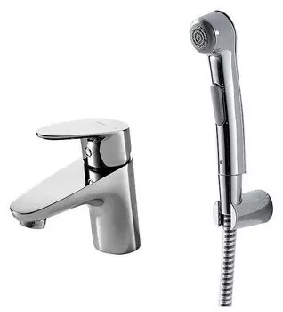 Смеситель для раковины Bravat Drop F14898C-2 хром, с гигиеническим душем