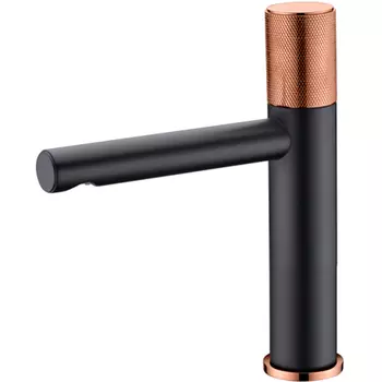 Смеситель для раковины Bronze de Luxe Avantgarde черный - розовое золото