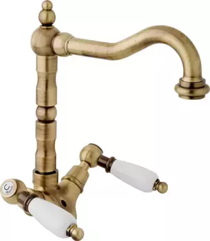 Смеситель для раковины Cezares First бронза - белый