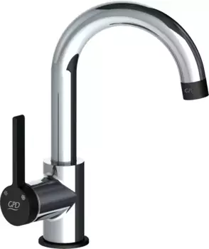 Смеситель для раковины GPD Gildo MTL165-K-S хром, черный матовый