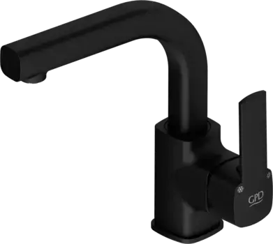 Смеситель для раковины GPD Pedra MTL160-S черный матовый