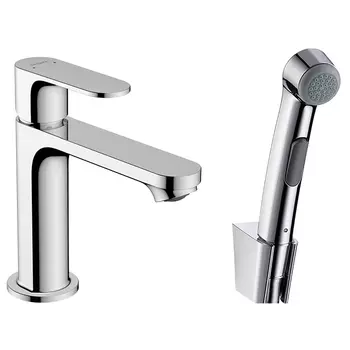 Смеситель для раковины Hansgrohe Rebris S с гигиеническим душем хром