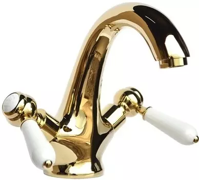 Смеситель для раковины Magliezza Bianco 50107-do золото