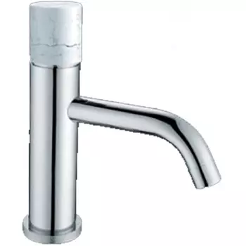 Смеситель для раковины Boheme Stick 121-CR-MR-W хром, белый мрамор