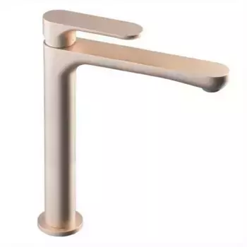 Смеситель для раковины OLE однорычажный высокий без донного клапана, золотой атласный