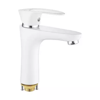 Смеситель для раковины Shevanik S9801F белый, хром