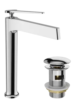 Смеситель для раковины STWORKI Аулум S06020CR + донный клапан SD-001CR хром