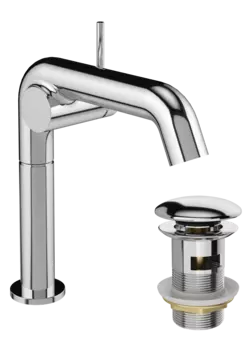 Смеситель для раковины STWORKI Лунд S25010CR + донный клапан SD-001CR хром