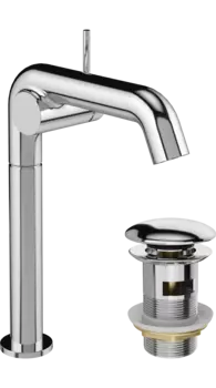 Смеситель для раковины STWORKI Лунд S25020CR + донный клапан SD-001CR хром