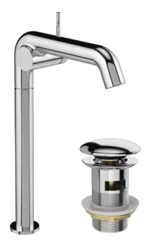 Смеситель для раковины STWORKI Лунд S25025CR + донный клапан SD-001CR хром