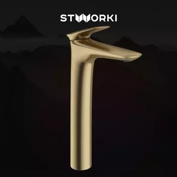 Смеситель для раковины STWORKI Молде S23020GM матовое золото