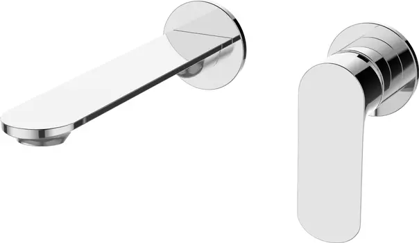 Смеситель для раковины STWORKI Ноттвиль NO-03cr С ВНУТРЕННЕЙ ЧАСТЬЮ, хром, скрытого монтажа, настенный, латунь