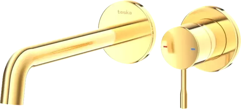 Смеситель для раковины Teska Atlas E5707 С ВНУТРЕННЕЙ ЧАСТЬЮ, золото
